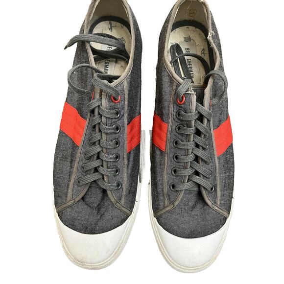 Ben Sherman Other - BEN SHERMAN RED STRIPED CANVAS SNEAKERS MENS 13 TENNIS SHOES